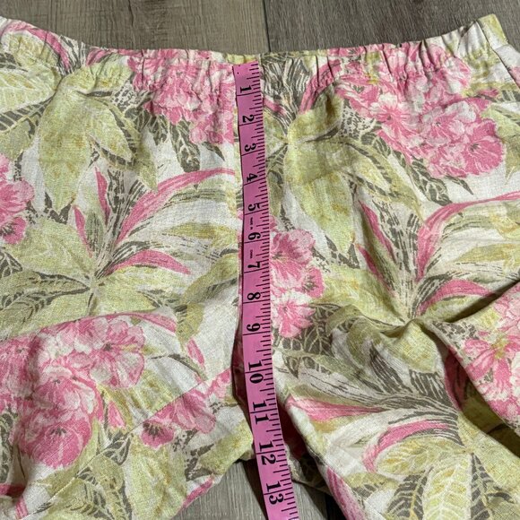 J.JILL Floral Crop Linen Pants Size Petite Small - Picture 7 of 11